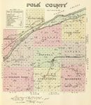 Vintage Map of Polk County, Nebraska 1885