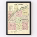 Vintage Map of Polk County, Nebraska 1885