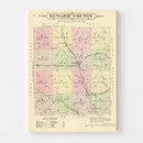 Vintage Map of Seward County, Nebraska 1885