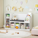 Kids Bookcase with Reading Nook 3-in-1 Standing Toy Organizer-White by LJGDeals