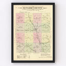 Vintage Map of Seward County, Nebraska 1885