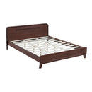 Pine Solid Wood Queen Size Bed, Dark Walnut by HouseOfZazla