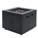 30inch Square Steel Fire Pit Table, in Black,40000BTU by HouseOfZazla