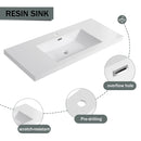 Modern Freestanding Bathroom Vanity With Resin Sink & Soft Close Cabinet Doors