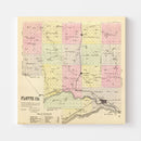 Vintage Map of Platte County, Nebraska 1885