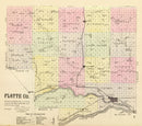 Vintage Map of Platte County, Nebraska 1885