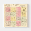 Vintage Map of Madison County, Nebraska 1885