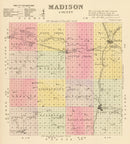 Vintage Map of Madison County, Nebraska 1885