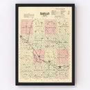 Vintage Map of Harlan County, Nebraska 1885
