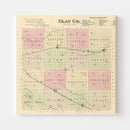 Vintage Map of Clay County, Nebraska 1885