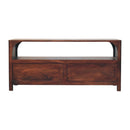 Solid Wood Arched Edge 2 Drawer Media Unit