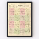 Vintage Map of Saline County, Nebraska 1885