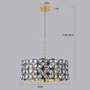 19' Geometric Crystal and BlackGold Round Pendant Chandelier