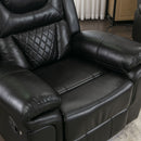 Home Theater Seating Manual Recliner Chair, Led Light Strip For Living Room - Black by HouseOfZazla