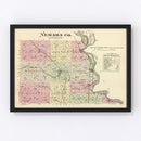 Vintage Map of Nemaha County, Nebraska 1885