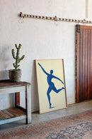 Leaping Figure in Indigo Grace