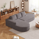 Modern Curved Sofa, L-Shaped Modular Sectional Set With 3 Pillows by HouseOfZazla
