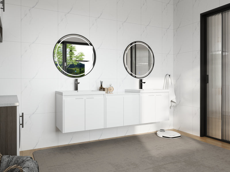 72" Bathroom Vanity With Resin Sink, Soft Close Doors and 1-Side Cabinet, photo 4 of 10
