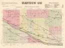 Vintage Map of Dawson County, Nebraska 1885