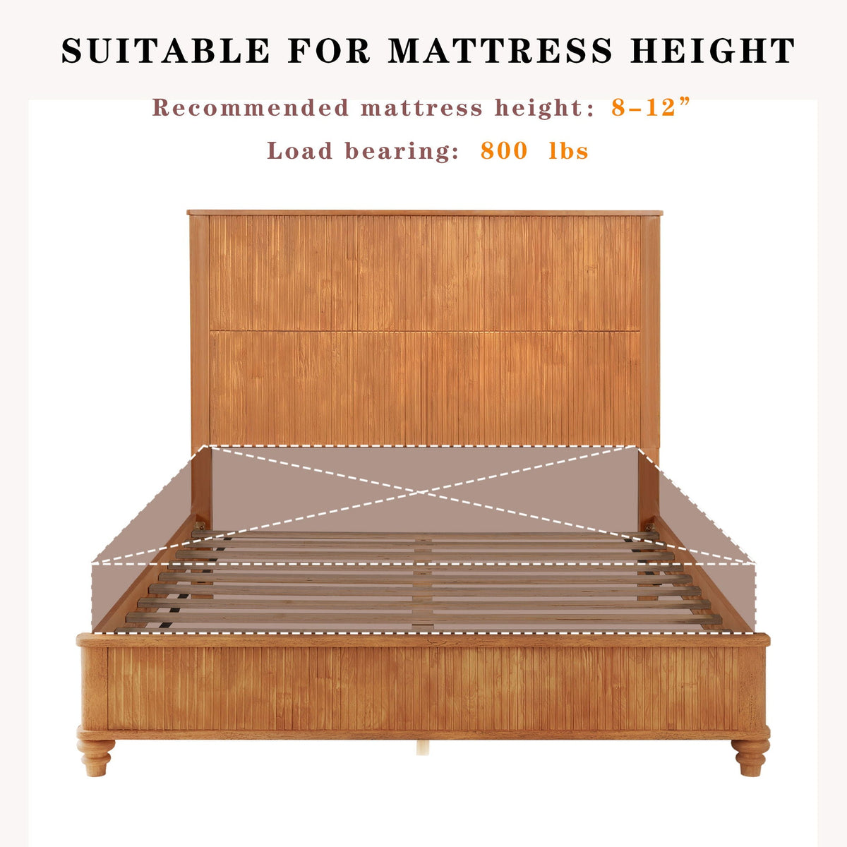 Platform Bed Frame With Tall Headboard, photo 28 of 40