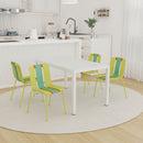4 Piece Set Of Modern Striped Color- Blocking Single Chairs With Long Table by HouseOfZazla