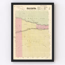 Vintage Map of Keith County, Nebraska 1885