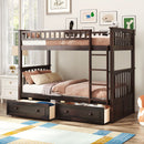 Bunk Bed With Drawers, Convertible Design by Unique Piece Furniture