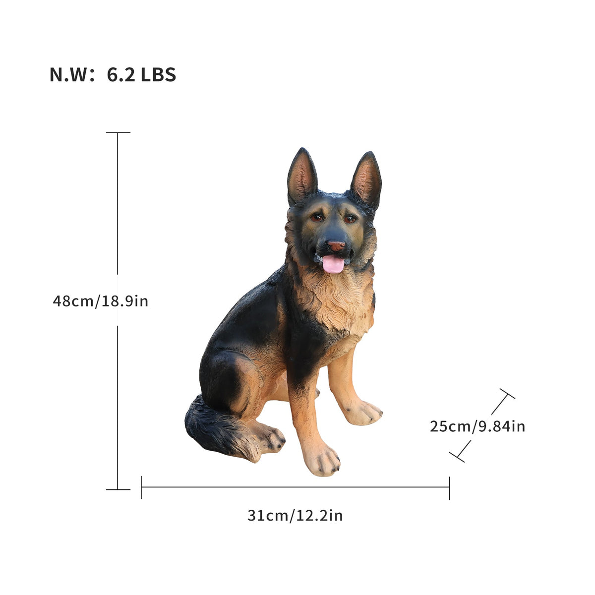 Outdoor Dog Statues German Shepherd Dog Statue for Garden, photo 5 of 10