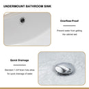 European Style Ceramic Rectangular Undermount Bathroom Sink With Overflow by HouseOfZazla