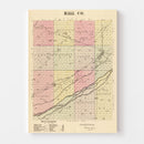 Vintage Map of Hall County, Nebraska 1885