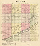Vintage Map of Hall County, Nebraska 1885
