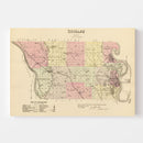 Vintage Map of Douglas County, Nebraska 1885