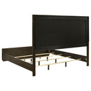 Atlas 63-inch Eastern King Upholstered Panel Bed Grey and Dark Oak