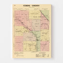 Vintage Map of Cuming County, Nebraska 1885