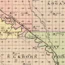 Vintage Map of Cuming County, Nebraska 1885
