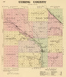 Vintage Map of Cuming County, Nebraska 1885