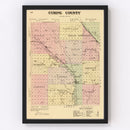 Vintage Map of Cuming County, Nebraska 1885
