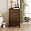 Fluted 5 Drawer Dresser, 45 Inch Tall Modern Chest of Drawers by HouseOfZazla
