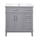 Modern Bathroom Vanity With Sink, Storage Cabinet, Soft Close Doors, Deep & Standard Drawers