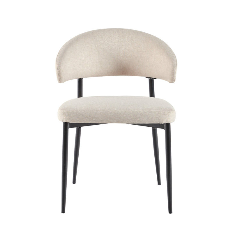 Alexis Modern Upholstered Curved Dining Chair, set of 2