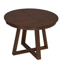 Dining Set With Leaf Round Table And 4 Upholstered Chairs