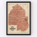 Vintage Map of Hennepin County, Minnesota 1874