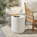 Outdoor Terrazzo Concrete Drum End Table