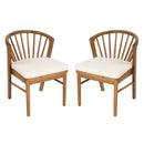 Outdoor Dining Chairs Set of 2, Acacia Wood Patio Chairs with Cushions by HouseOfZazla
