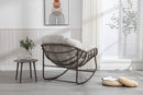Outdoor Rattan Rocking Chair with Padded Cushion by HouseOfZazla