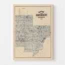 Vintage Map of Carver County, Minnesota 1874