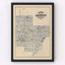 Vintage Map of Carver County, Minnesota 1874