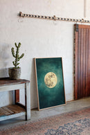 Full Moon Rising in Emerald Sky