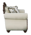 Pierce 2-Piece Traditional Living Room Set, Upholstered Loveseat and Accent Chair with Carved Wood Frame by HouseOfZazla