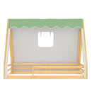 Full Size House Floor Bed with Tent and Light